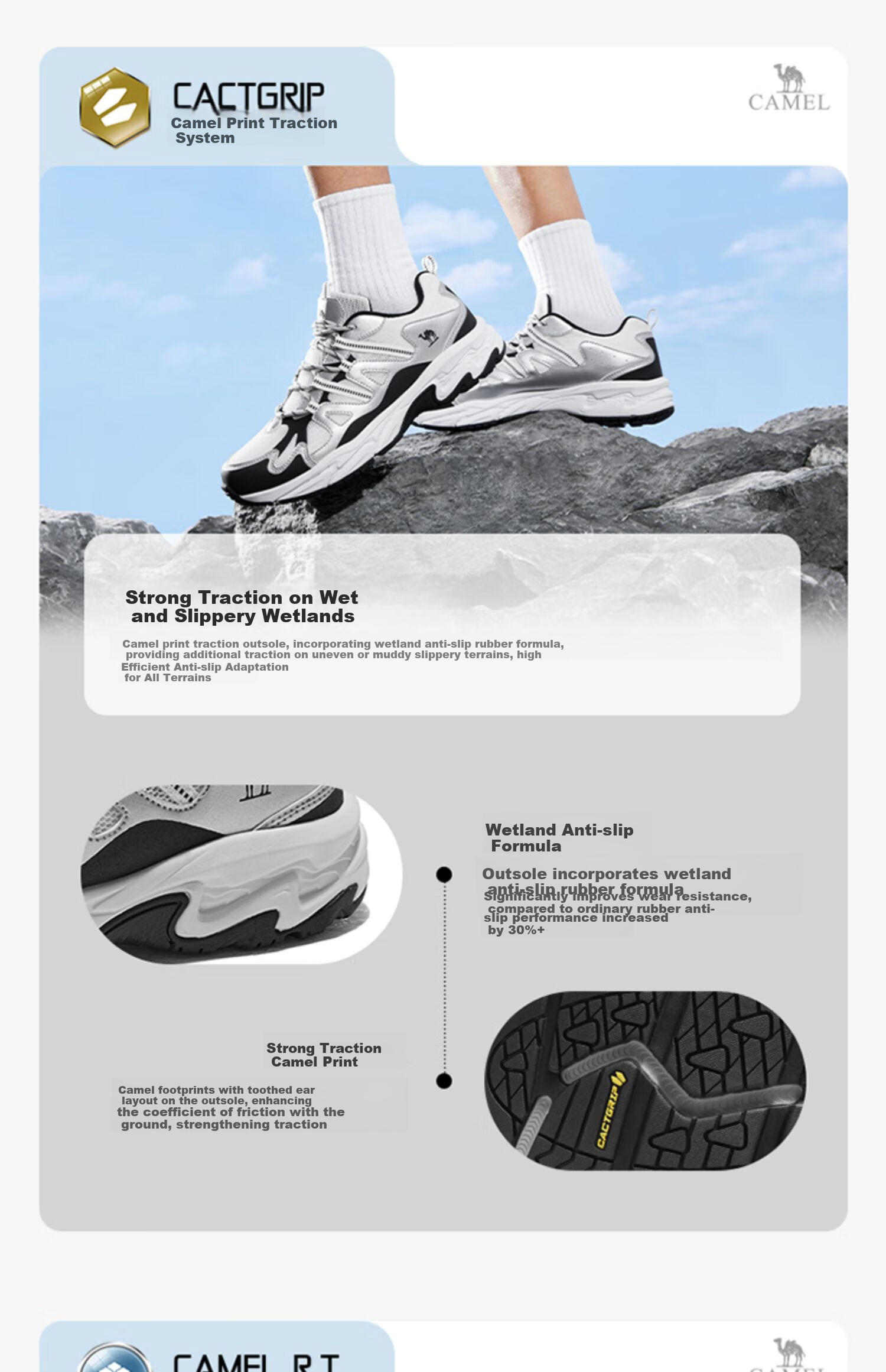 CAMEL Xianglong Hiking Shoes, Non-Slip Mesh Outdoor Breathable Footwear, Couples' Wear-Resistant Hiking And Mountaineering Shoes, F24B693030 3