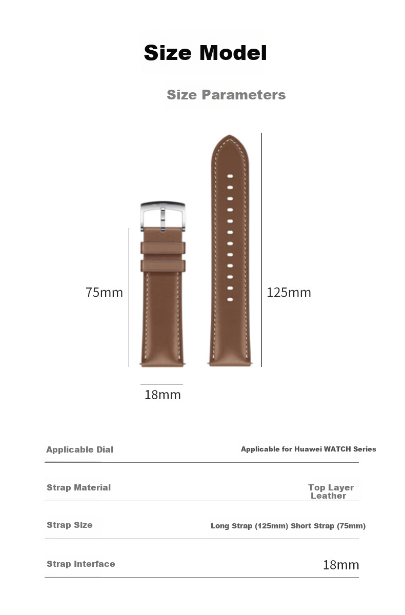 LANGLING Leather Watch Strap Compatible with Huawei Watch GT5 Pro, Original Style for GT4/GT5/GT3/GT2 Women's Models, Soft And Comfortable Strap for Honor 42/41mm Watch Face Universal Fit 9