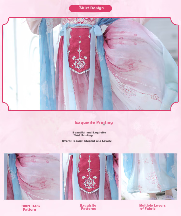 Qibo Hanfu Girls' Spring And Autumn 2026 New Style Children's Ancient-Style Ethereal Dress, Mountain Green without Shawl, Size 110 6