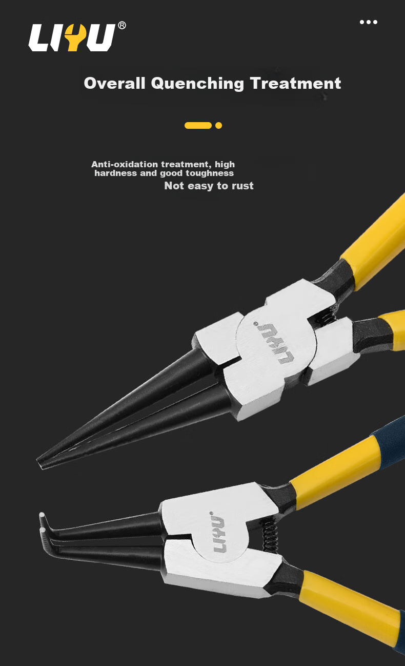 Liyu Card Spring Pliers, Dual-Purpose Industrial Grade Card Yellow Pliers Set, Open-End Expansion Pliers, Hole Straight Mouth 175mm 2