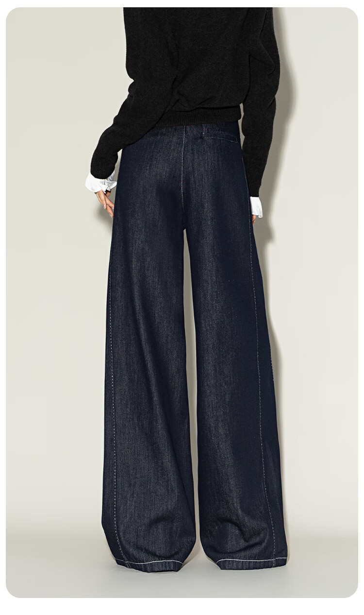 Demana Elegant Narrative Loose Fit Wide Leg Floor-Length Slimming Denim Pants for Women 25 Early Autumn Women's Wear 5