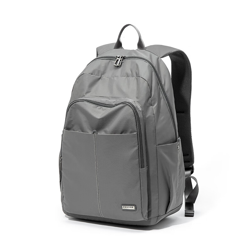 FOUVOR Firefox Casual Women's Large Capacity Oxford Cloth Backpack Short Trip Travel Bag Student Schoolbag Gray