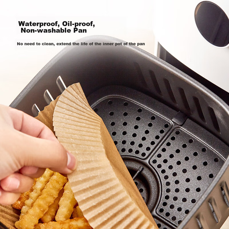 JD Jingzao Air Fryer Parchment Paper Baking Oven Liner Silicone Oil Paper for Air Fryers Over 3L [100 Pieces]