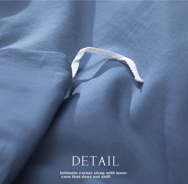 Grace Class A 7A Antibacterial Pure Cotton Xinjiang Cotton Bedding Set of Four Pieces, Duvet Cover 200*230cm, for 1.5/1.8m Bed, Royal Blue + Light Gray 14