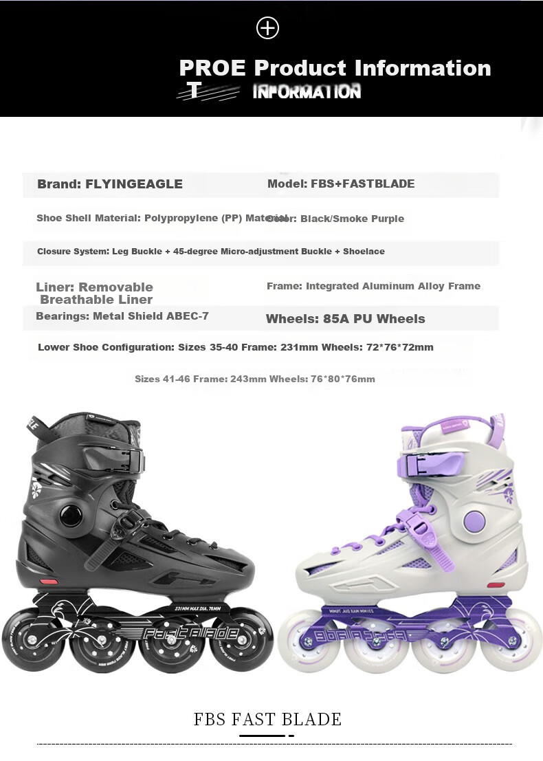 Flying Eagle Adult Unisex Roller Skates Beginner Professional Ice Skates Freestyle Inline Skates Outdoor Skating Shoes Suitable for Roller Skating Classes 4