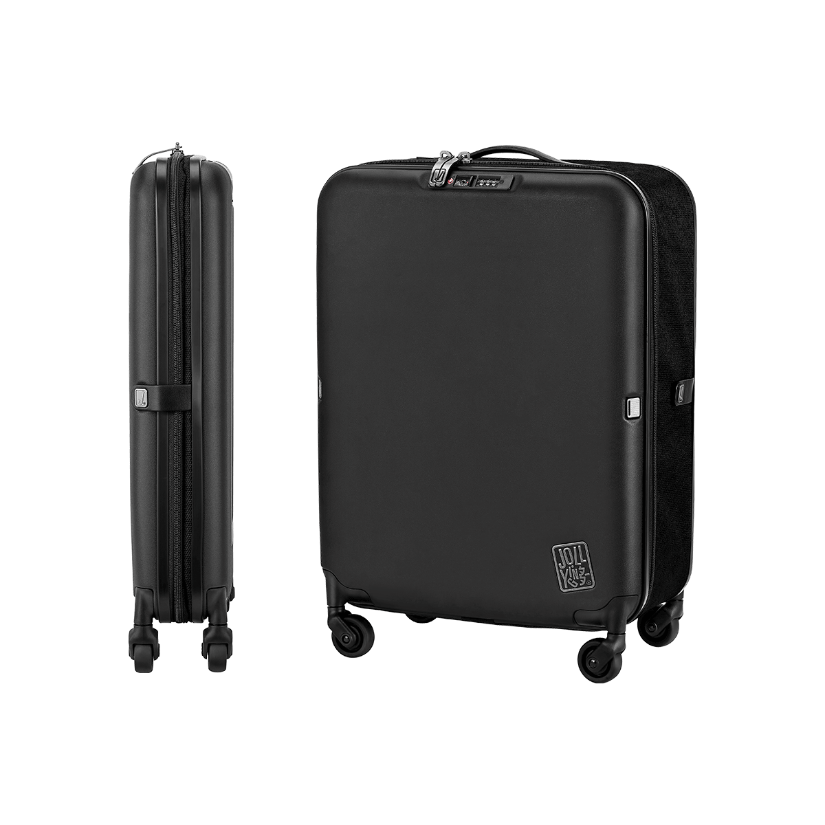 JOLLYING Ultra-Thin 11CM Foldable Carry-On Luggage Telescopic Trolley Suitcase with Password Lock for Men and Women, Space-Saving Gap Storage Travel Bag