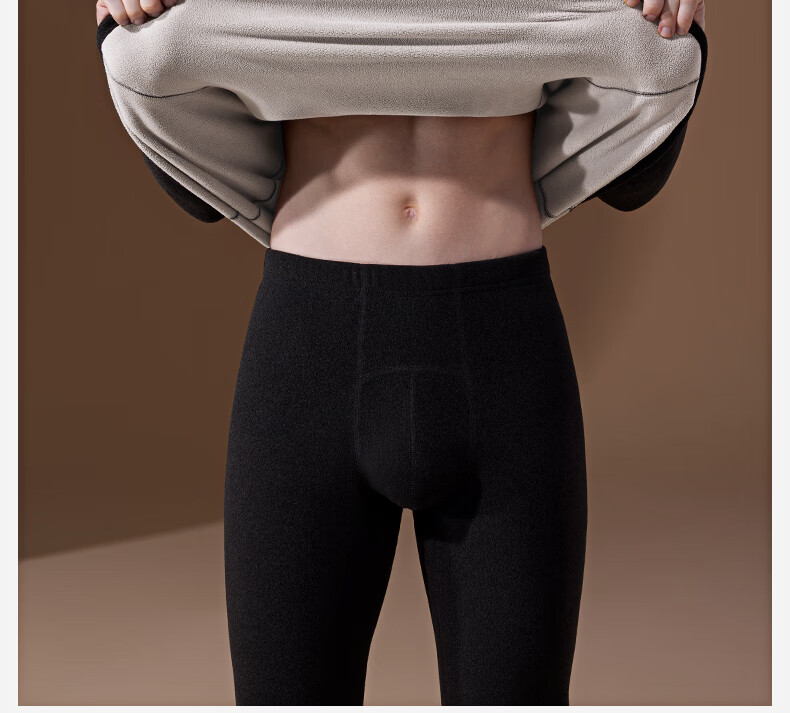 Modal Class A Seamless Brushed 10A Antibacterial Mite-Resistant Thermal Men's Fleece-Lined Thermal Underwear Set Autumn Shirt and Pants for Men 17