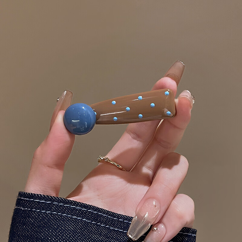Jiaoxuefei Sea Salt Milk Coffee Heart Side Hair Clips 2 Pieces New Niche Bangs Clip Forehead Fragments Side Hairpin One-Word Clip 6
