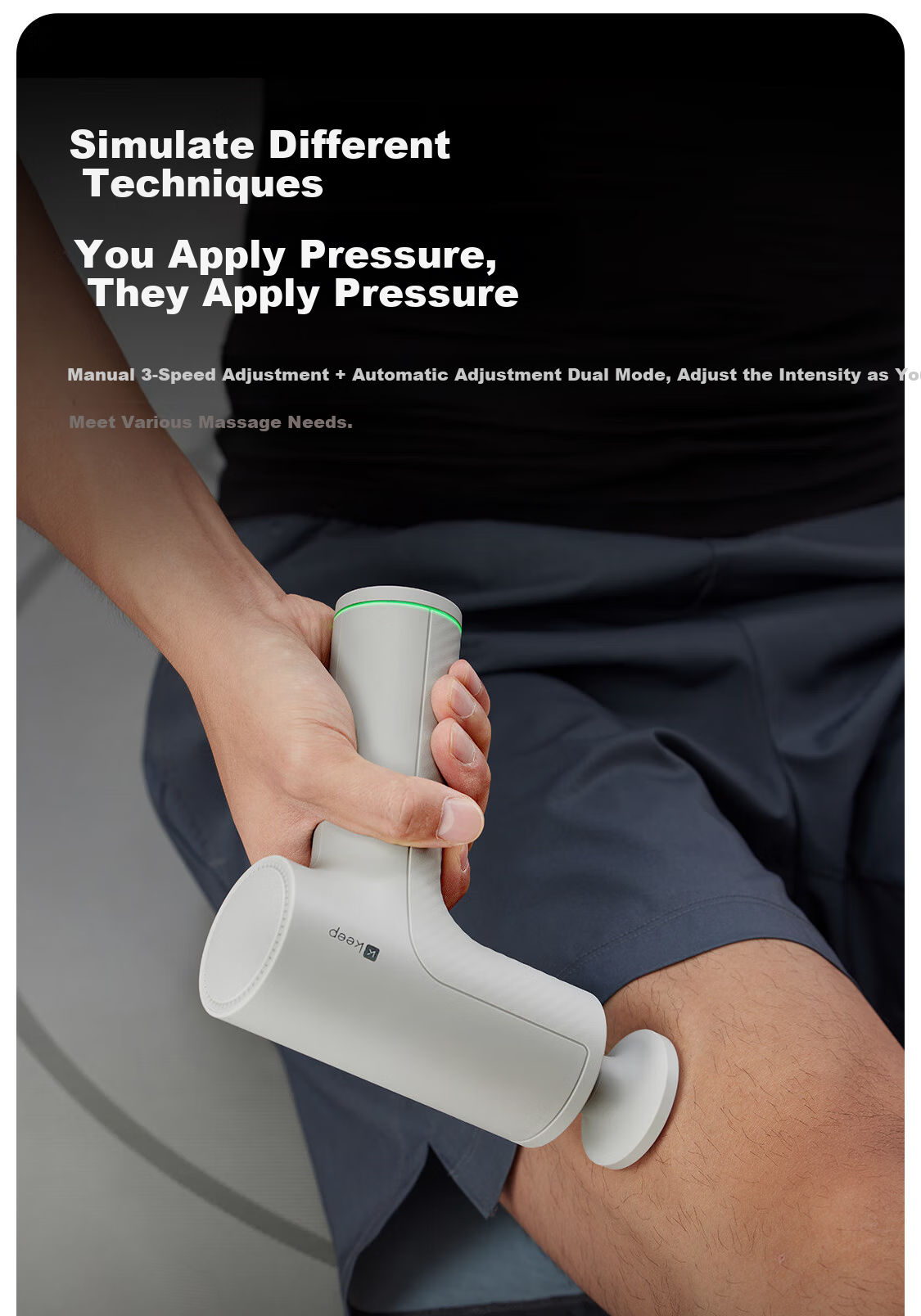 Keep Massage Gun Deep Tissue Massager Muscle Relaxation Device Gift for Men G2 Carbon Gray 12