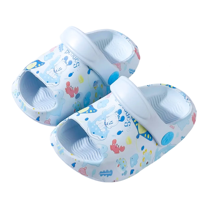 BOBDOG Children's Slippers, Boys And Girls Crocs, Beach Shoes, Baby Sandals, Toddler Sandals for Summer, Light Blue New Size 150