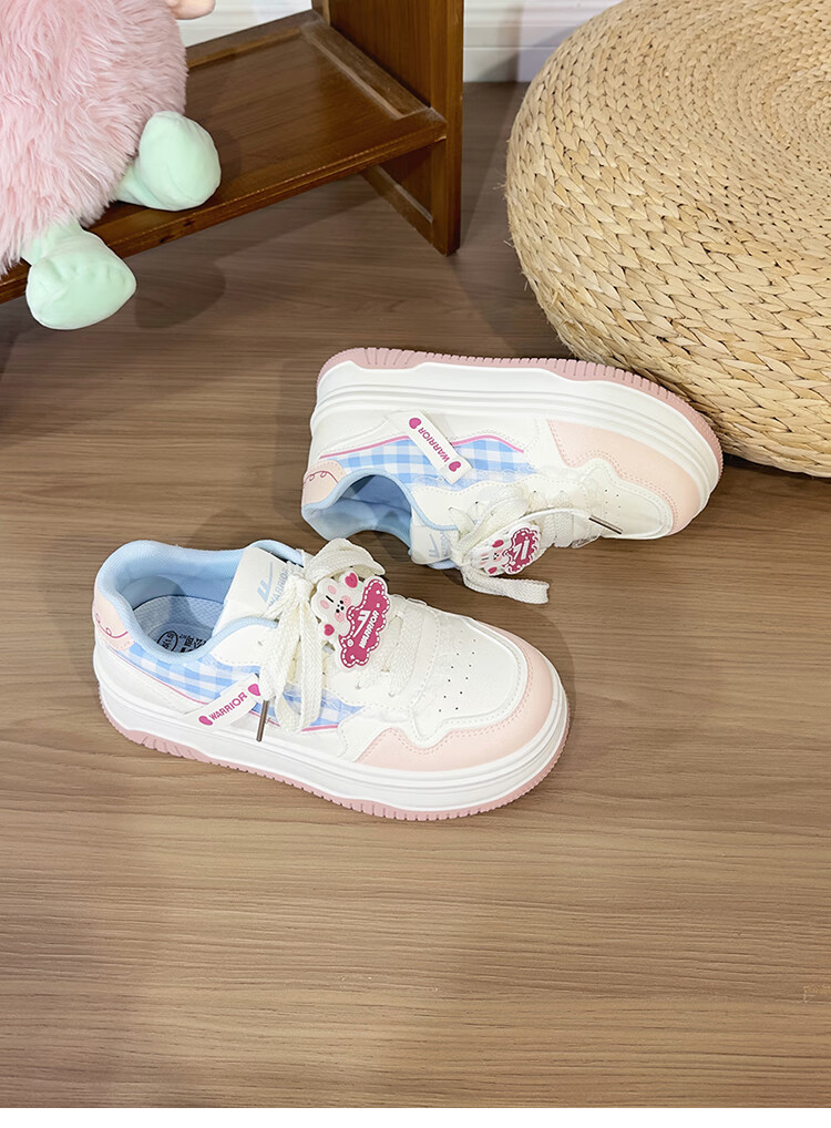 Huili Blue And Pink Sweet Girl Sneakers for Women, New Fashion Versatile Student Platform Korean-Style Casual Shoes, Black And Pink, Size 35 2