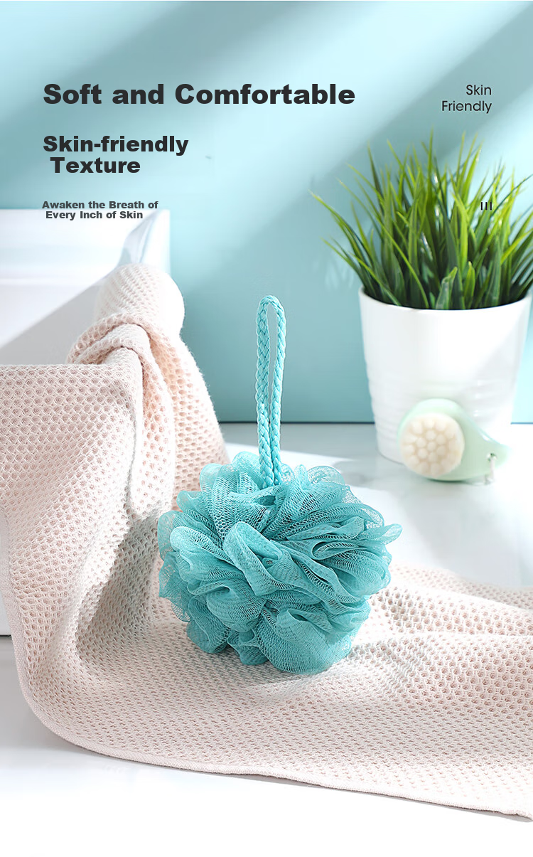 MARYYA Bath Flower Long Strip Shower Sponge, Exfoliating Washcloth, Bath Foam Ball, Non-Spilling, Suitable for Men And Women, Extendable Universal Back Scrubber 4