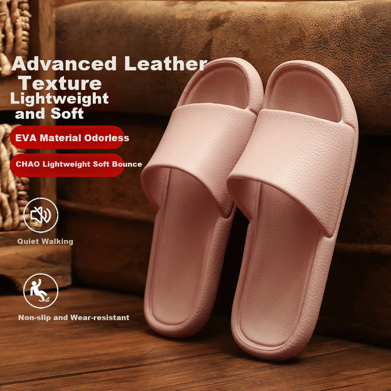 GUOLUOFEI Mocha Slippers for Men, Summer Indoor Non-Slip Bathroom Shower Home Sandals for Women, Outdoor Wear, Pink, Size 36-37