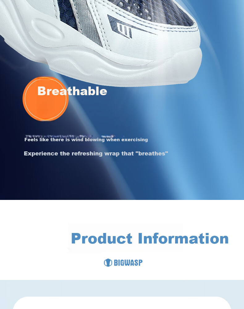 BIG WASP Children's Shoes, Kids' Footwear, Autumn New Style Breathable Running Shoes, Mesh Upper for Older Children, Rotating Button Shoes for Boys, Sports Shoes 11