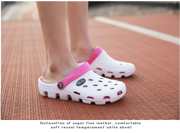 Warrior Casual Couple Slippers, Breathable Outdoor Versatile Closed-Toe Beach Shoes, Lightweight Perforated Sandals, 049 Red, Size 40 22