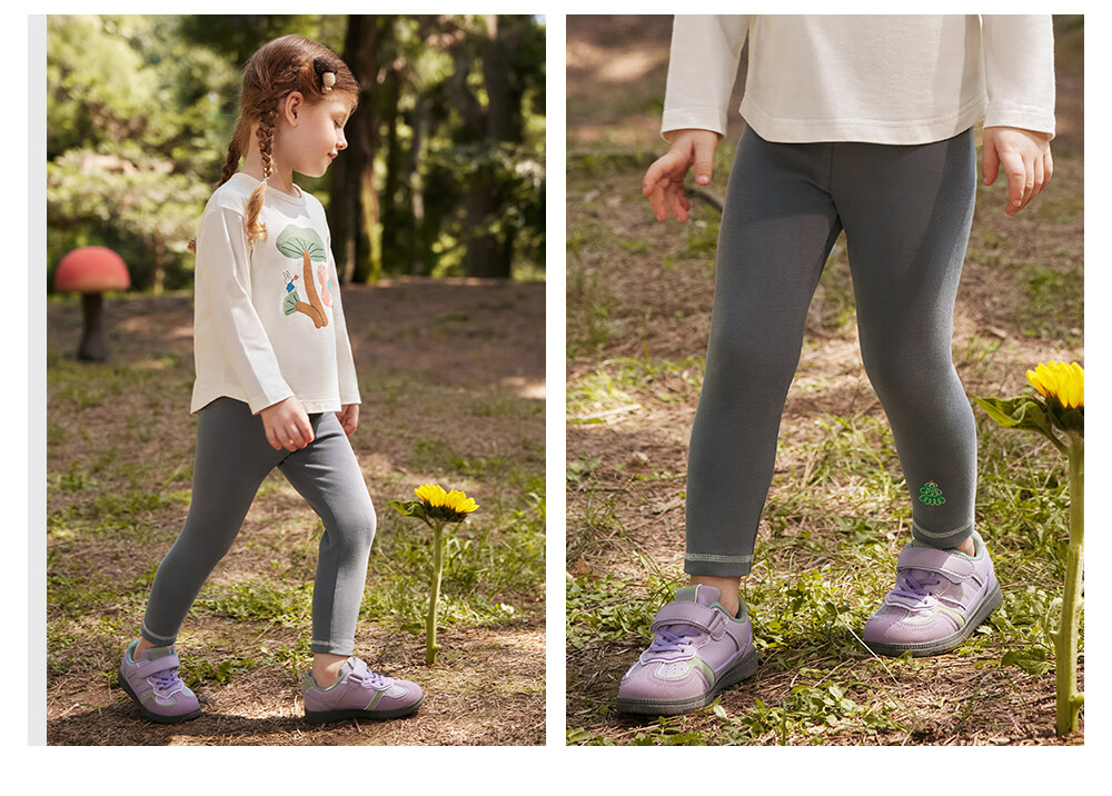 Beitaisi Girls' Pants, Spring And Autumn New Style Versatile Children's Breathable Trousers, Autumn Wear Baby High-Elastic Three-Quarter Length Leggings Socks 22