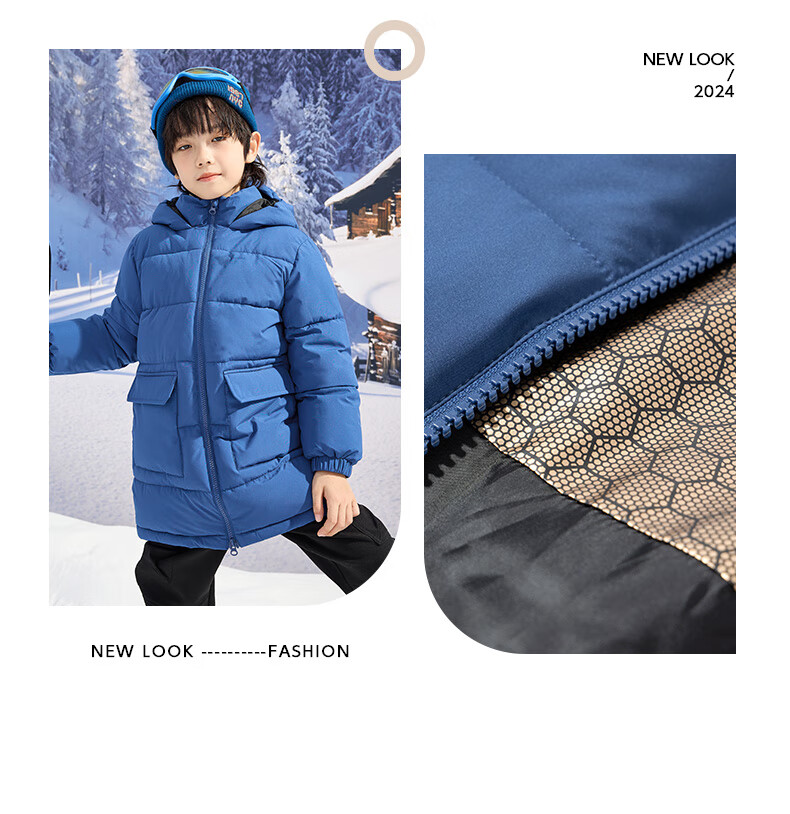 Baleno Kids Winter Cotton Padded Jacket 2025 New Mid-Length Thickened Hooded Coat for Boys and Girls 7