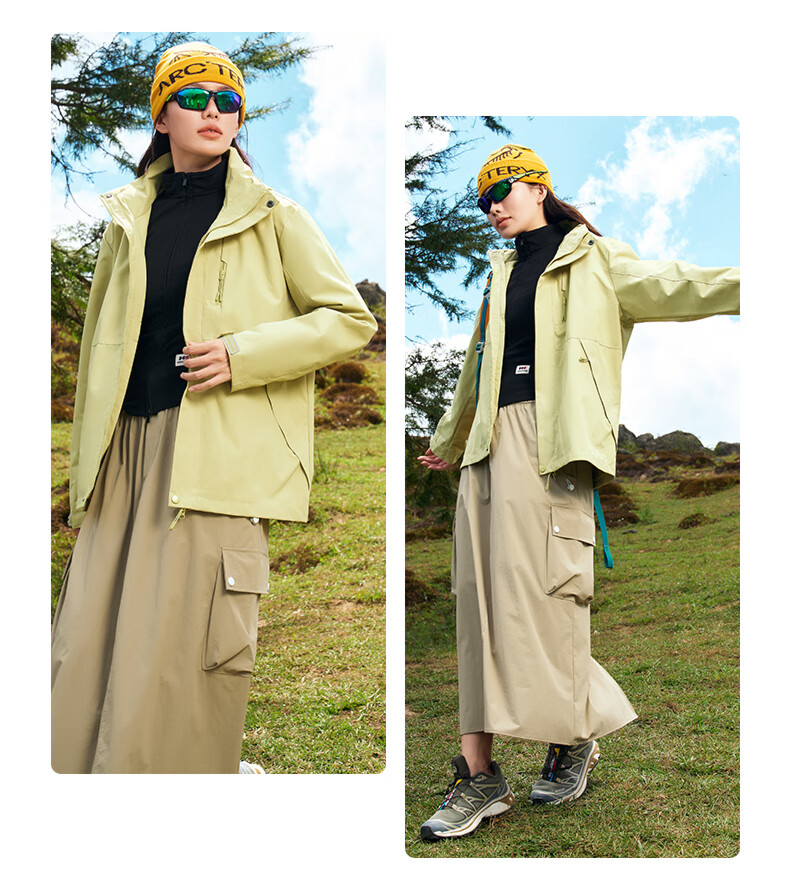 Panda Companion Women's 3-in-1 Waterproof Windproof Detachable Outdoor Jacket Spring Autumn Winter 2025 New Arrival 7
