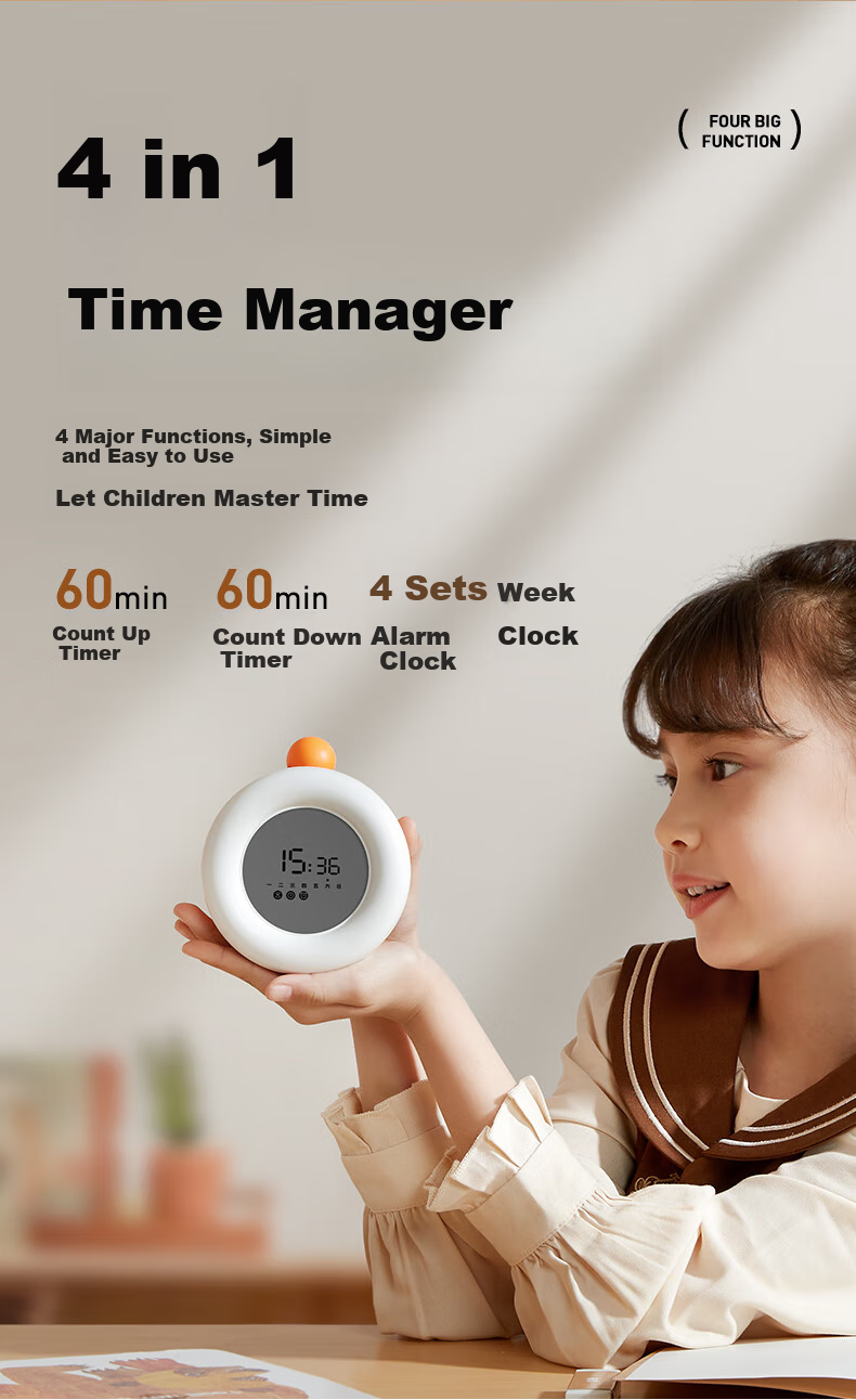 Beienshi Student Timer, Mechanical Ice Box Timer, Clock, Alarm, Kitchen Reminder, Graduation Gift 3