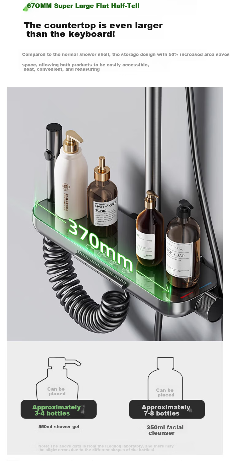 ILeddog [Germany] Shower Head Set, Home Full Piano Key Design, Bathroom High-Pressure Shower Head 8006 3