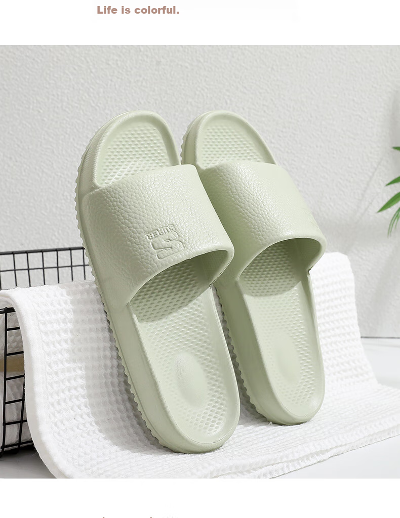 GUOLUOFEI Home Slippers for Men And Women, Summer Stepping-In Feeling Couple Bathroom Shower Outdoor Thick-Soled Sandals, Coffee Color, Size 44-45 9