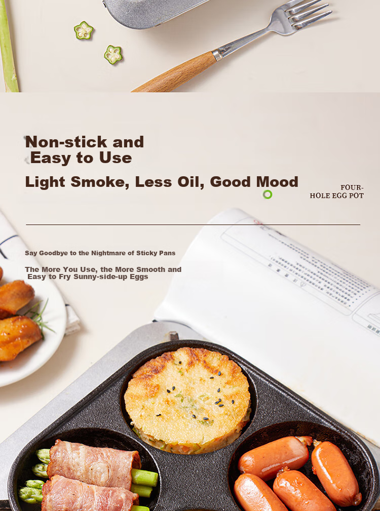 Baijie Sausage Grilling Pan, Home Use Starch Sausage Maker, for Grilling Rice Cakes, Lamb Skewers, Gluten, Sausages, Outdoor Grilling Plate 5