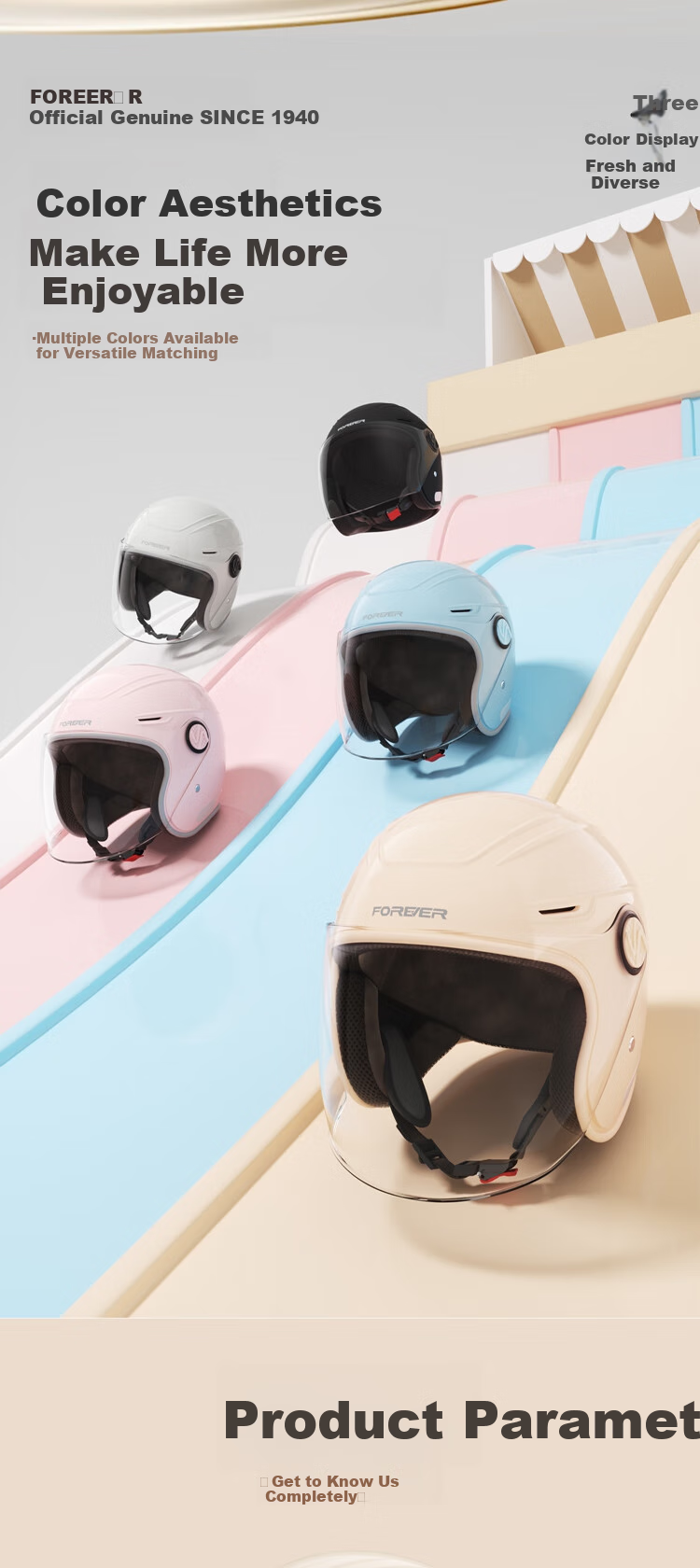 Yongjiu 3C Certified Helmet, Autumn And Winter Windproof And Warm, Suitable for All Seasons, for Women And Men, Electric Scooter Safety Helmet, Motorcycle 3/4 Helmet, High-Definition 501 [Glowing Night Black] 7