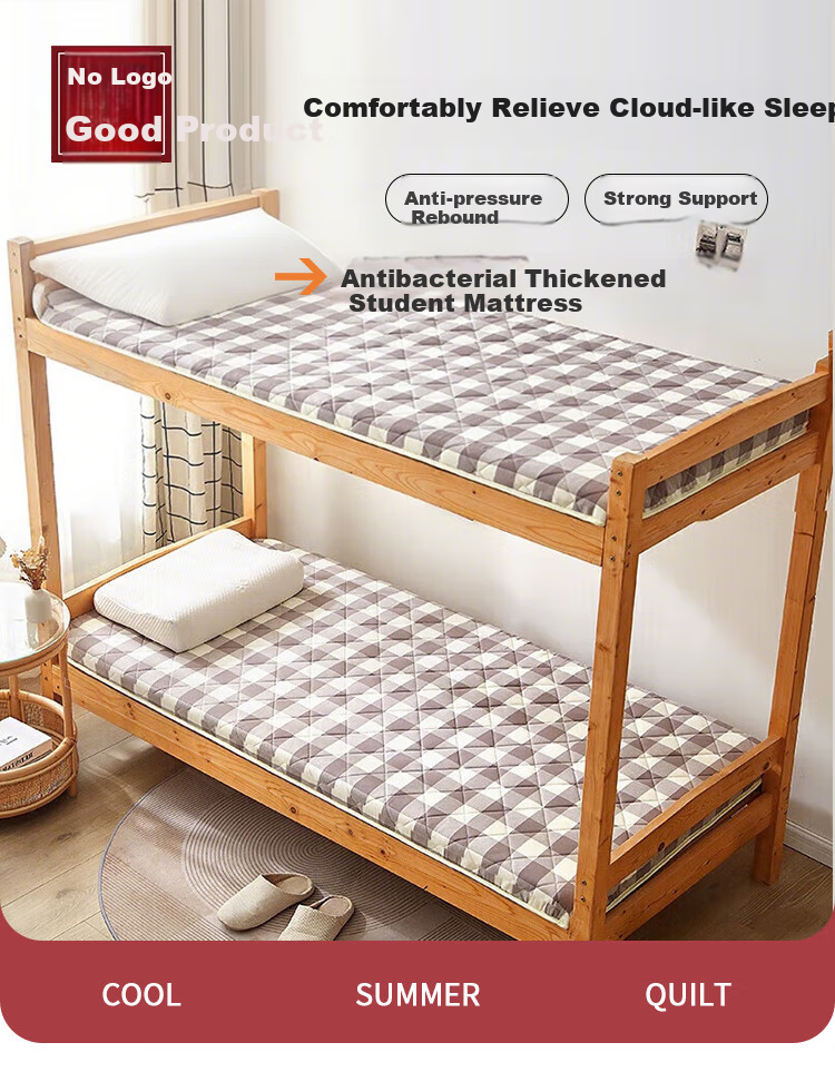 Wuyinliangpin Class A Maternity Student Dormitory Bed Cover, 120x200cm Single Bed Pad, 1.2 Meter Bunk Bed, Gray Plaid 1
