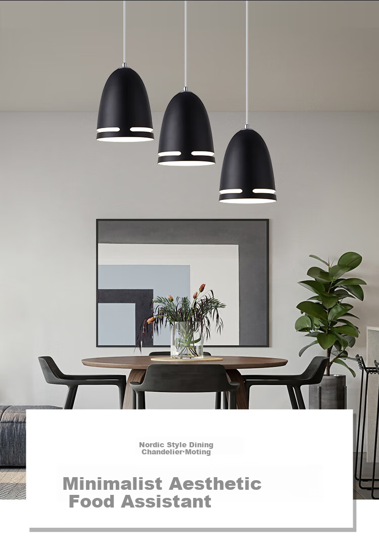 NVC Modern Minimalist Round Dining Room Light, Nordic Bedroom Bar Creative Atmosphere Aurora 3-Head Modern Simple Dining Room Light 1