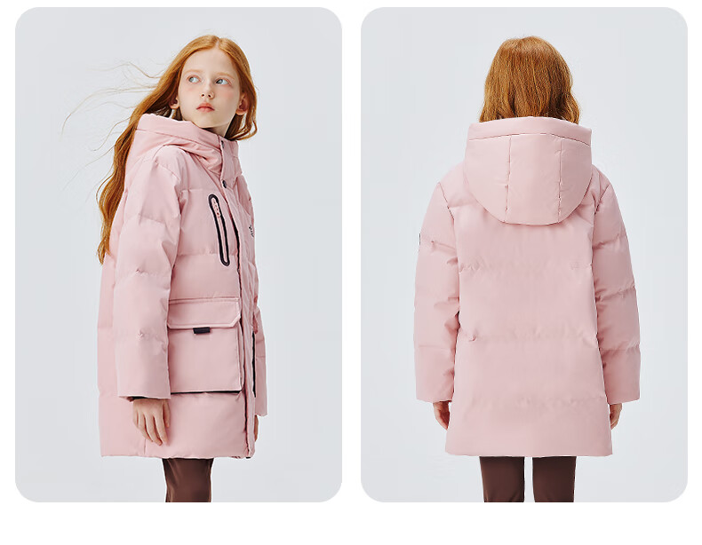 SNOWFLYING Kids Down Jacket Unisex Winter New Mid-Length Thickened Warm Large Children Down Coat Black 130 16