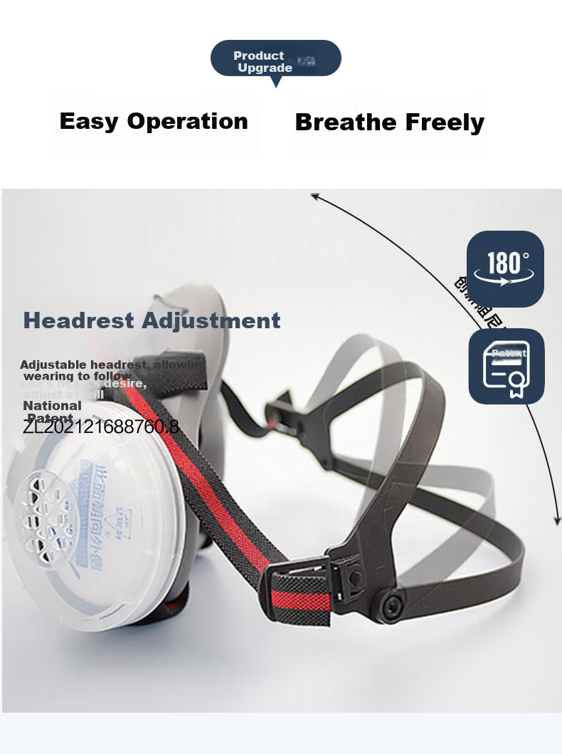 Anshuangli Heavy-Duty Industrial Dust Mask Respirator for Coal Mining Grinding Renovation Construction Silicone Dustproof 308 Dust Mask (Includes 100 Filter Cotton Pads) 4