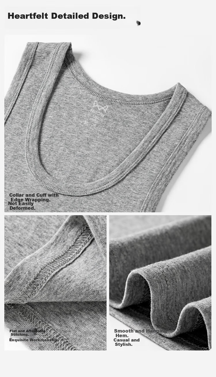 MiiOW 2-Pack 40s Combed Pure Cotton Men's Undershirt, Antibacterial Base Layer Tank Top T-Shirt, 1 White 1 Gray 2XL 13