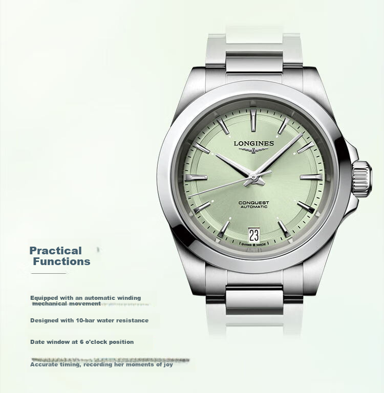 LONGINES Swiss Watch, Conquest Series Dynamic Women's Steel Strap Mechanical Watch, L34304996 5