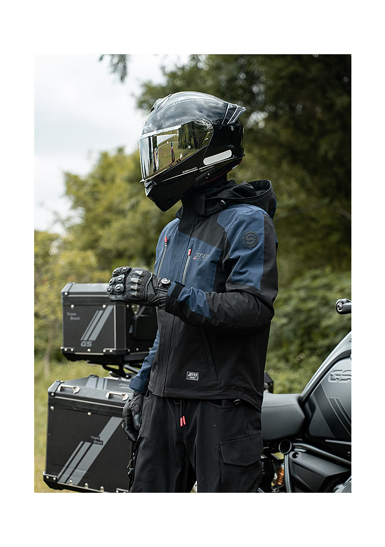 STAR FIELD KNIGHT Motorcycle Riding Jacket for Men, All-Season Use, Warm Fleece-Lined, Anti-Freeze, Water-Resistant, Motorbike Riding Windproof Coat, Size L 32