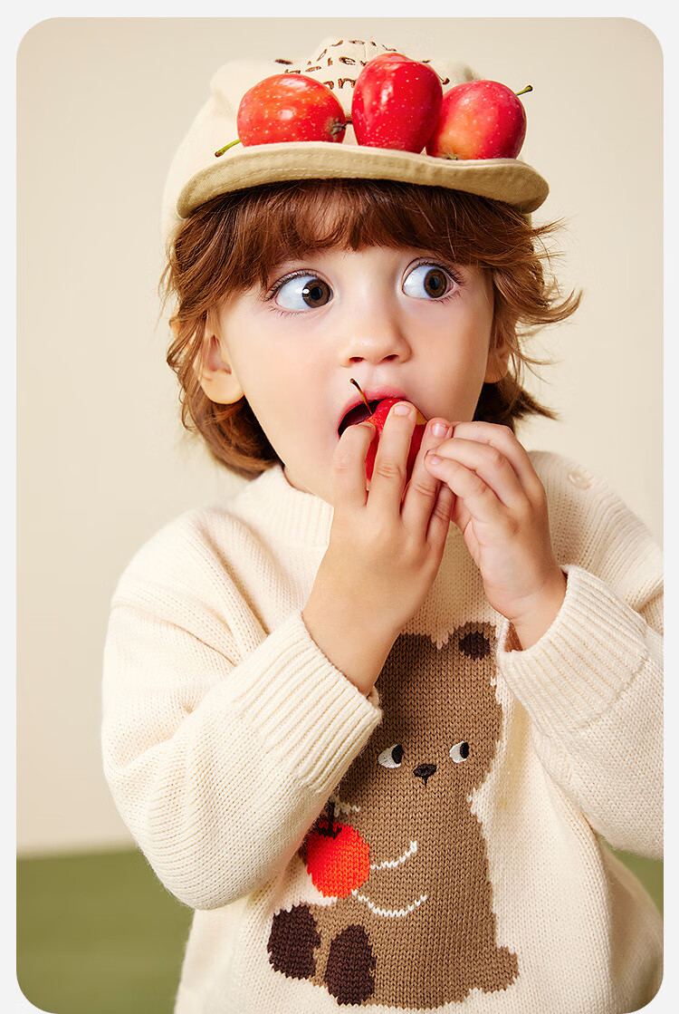 Minibala Bala Children's Baby Sweater Soft Skin-Friendly Non-Deforming Red Christmas Sweater [Artist Collaboration] 3
