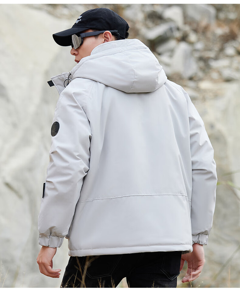 JEEP SPIRIT Men's Thickened Warm Cotton Padded Jacket Autumn Winter Outdoor Cotton Coat Cotton-Padded Jacket 5