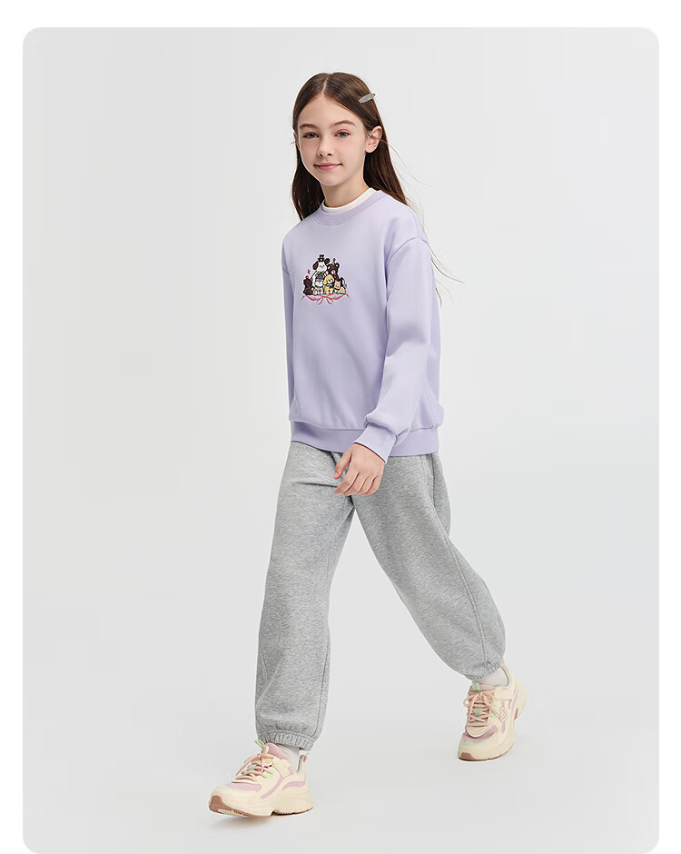 Balabala BalaOne Girls' Sweatshirt Kids' 2025 Winter Fleece Lined Casual Top 208425121001 4