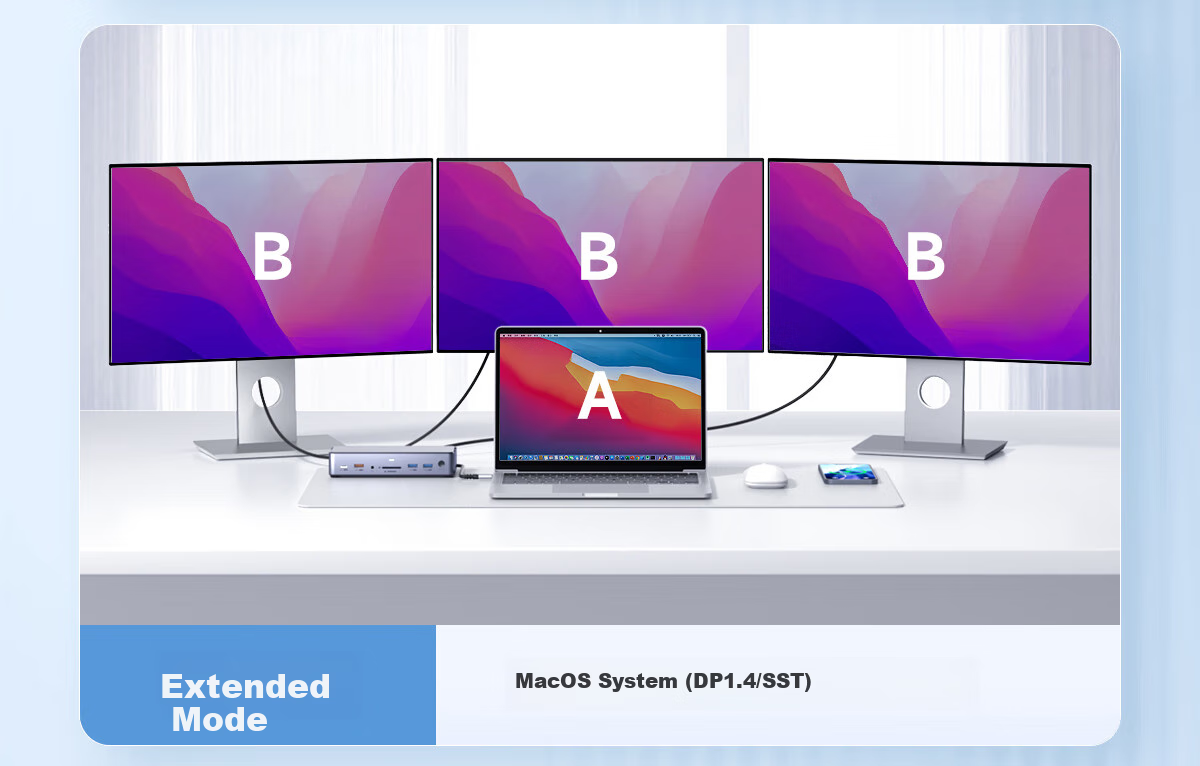 Hagibis Expansion Dock, Desktop Hub, USB Multi-Port Adapter, Type-C Hard Drive Enclosure, M.2 Expansion, Thunderbolt 4 Compatible with Apple Computers, MacBook Laptops, HDMI 12