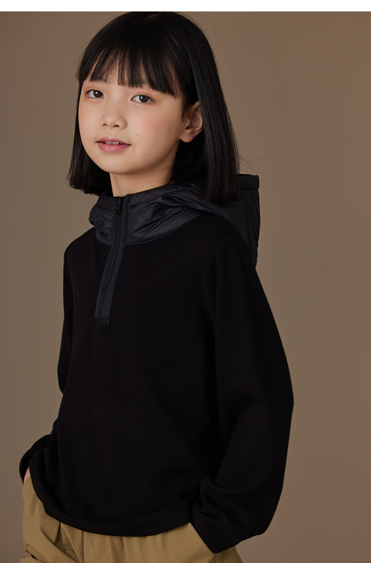 Hacikis Kids Children's Jacket Simple Loose Versatile Hoodie Boys Girls Spring Autumn New Black 150 6