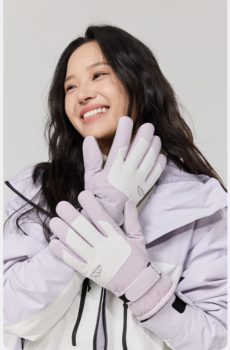 MISSION UV Women's Thermal Gloves Autumn Winter Thickened Fleece Outdoor Skiing Cycling Electric Bike Windproof Cold Resistant Touchscreen Gloves 3