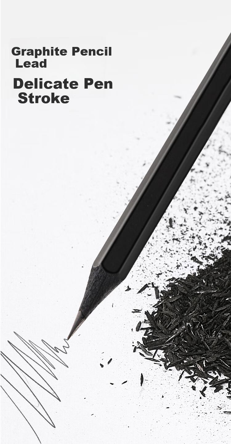 Comix 10-Pack HB Green Barrel Black Wood Pencils Triangular 3.2mm Thick Lead Core Break-Resistant Student Art Sketch Drawing Writing Practice Back-to-School Gift MP2052 6