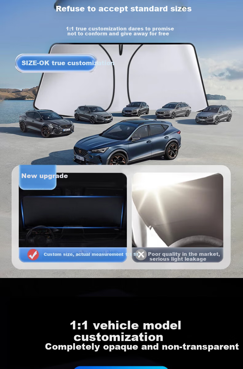 Yilafu Car Sunshade, Heat Insulation Sun Visor, Summer Car Interior Front Windshield Sunshade, Car Window Glass Cover, Light-Blocking Curtai 13