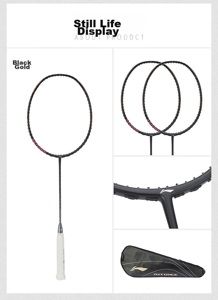 Li-Ning Badminton Racket, Chen Long's Signature Model, Full Carbon Single Racket, Thunder 80 Professional Competition-Level Racket, 4U Unstrung Racket 8