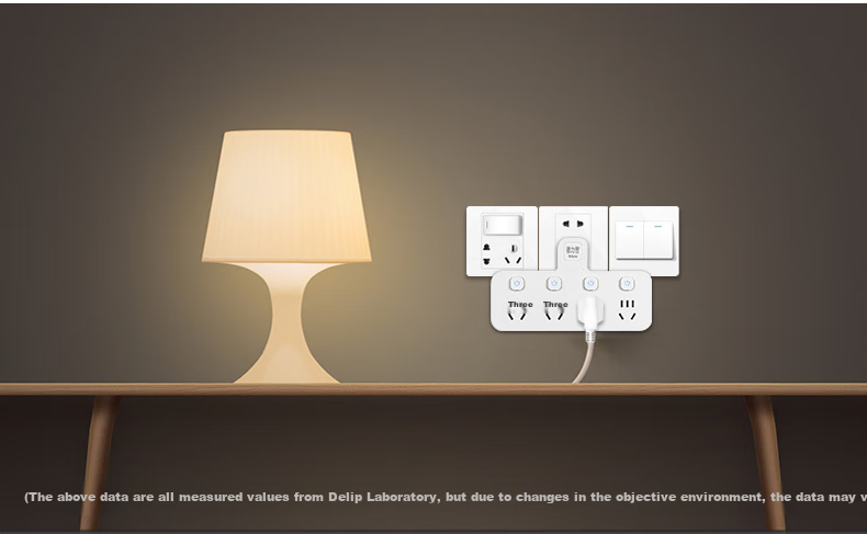 Delipow J304 One-To Converter, Independent Control Switches, National Standard Flame-Retardant, Multifunctional Socket Extension for Dormitory, Office, Home, Student, Party, Business Use 8