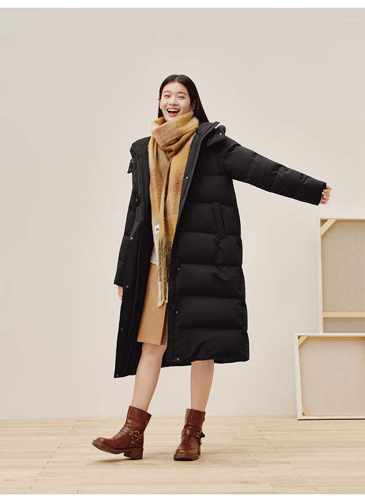JD Original down Jacket for Women, 90% Duck Down, Puff Mid-Length Style, Fashionable Versatile, Winter New Thick Coat, Pure Gray, Size L 27