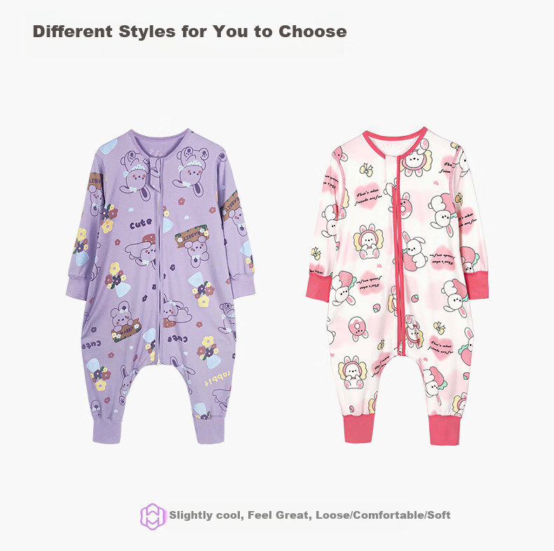 Zisehuayu [Class A] 100% Pure Cotton Children's Sleeping Bag One-Piece Pajamas Autumn Baby Anti-Kick Leg Sleeping Bag 110 4