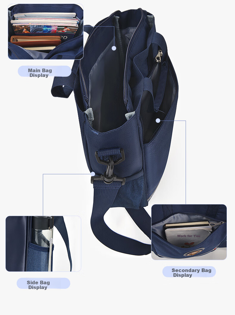 UNIVERSITY OF OXFORD Tutoring Bag Elementary School Student Handbag Middle And High School Student After-School Art Bag Boys And Girls Casual Crossbody Bag X1093 Black 15