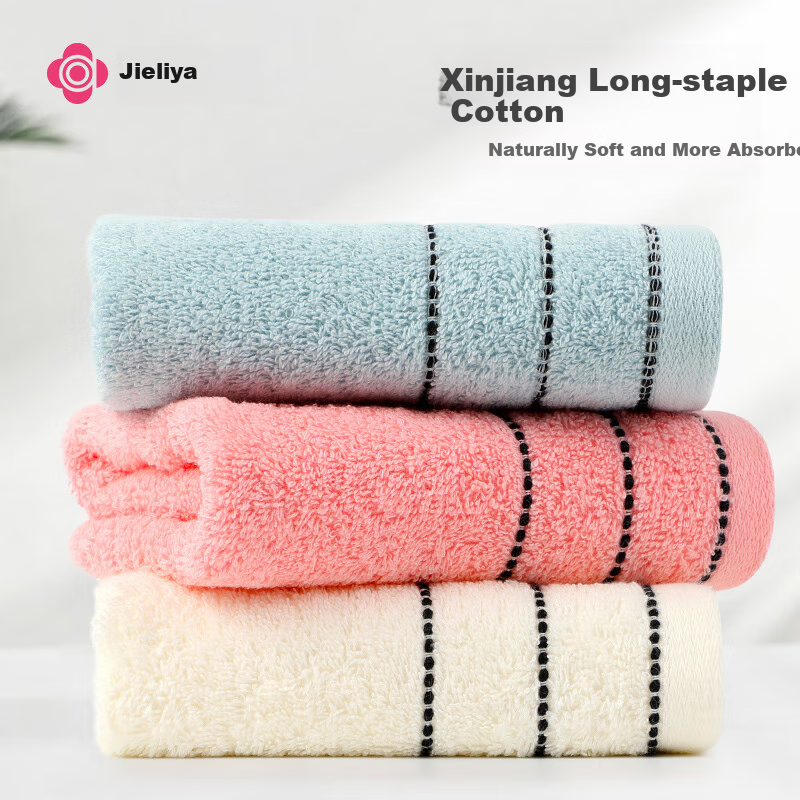 Grace Plain Striped Xinjiang Pure Cotton Towel for Adults, Men And Women, Face Washing, Bathing, Face Cloth, Sweat Towel, Blue, 30*60cm, Sports