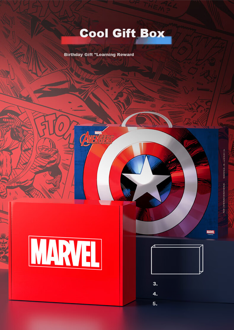 Disney Stationery Set, Marvel Drawing Stationery Gift Box, Elementary School Student Learning Supplies, Large Gift Pack for Graduation And Birthday Gifts, Boys' Toys, Kindergarten Graduation Present 3