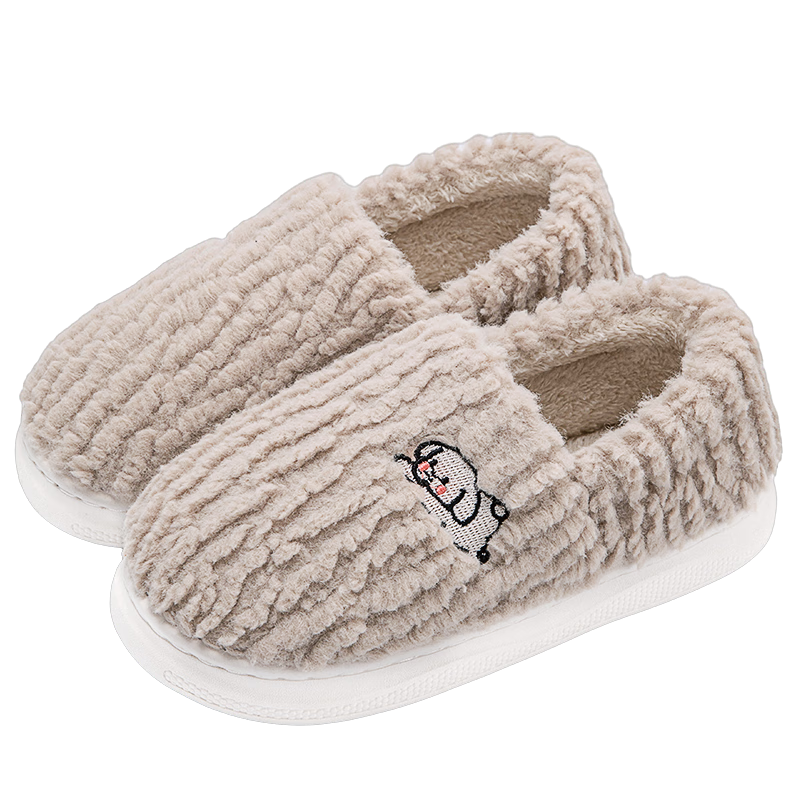 Runrou Full-Coverage Cotton Slippers for Women Autumn Winter 2025 New Plush Indoor Warm Maternity Cotton Shoes